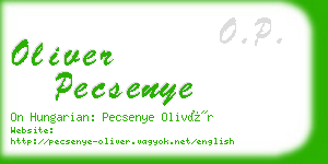 oliver pecsenye business card